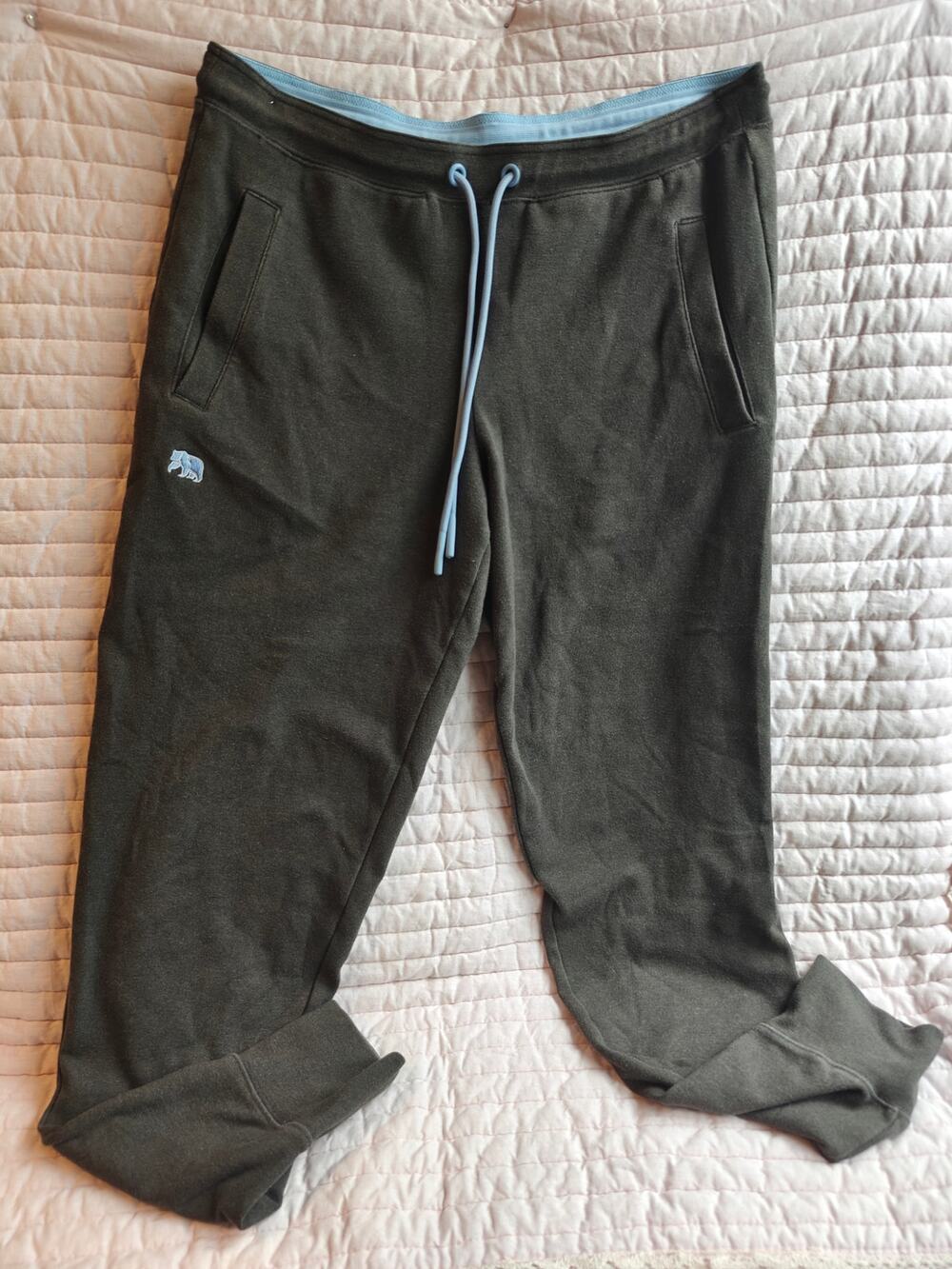 The Normal Brand Puremeso Jogger Sweatpants Grey Blue Accents Size Large